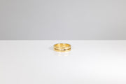 Todd Reed ring in 18k yellow gold, and a raw diamond cube (~.115ct)